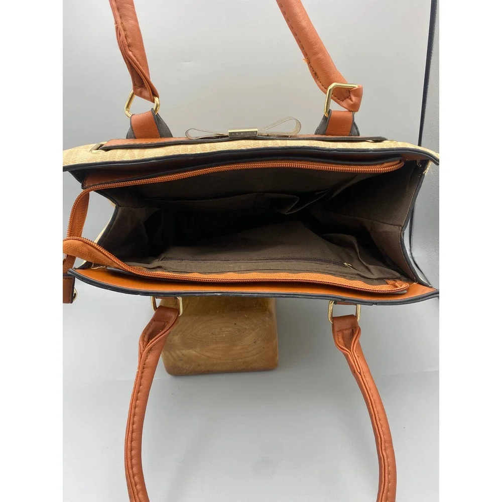 Women's‎ Mary King Monogram Satchel Bag Bow Detail Top Handle Purse